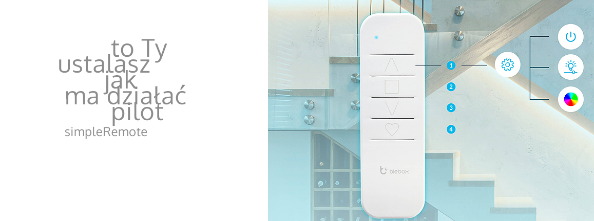 Konfigurowalne przyciski dla pilota sRemote Blebox